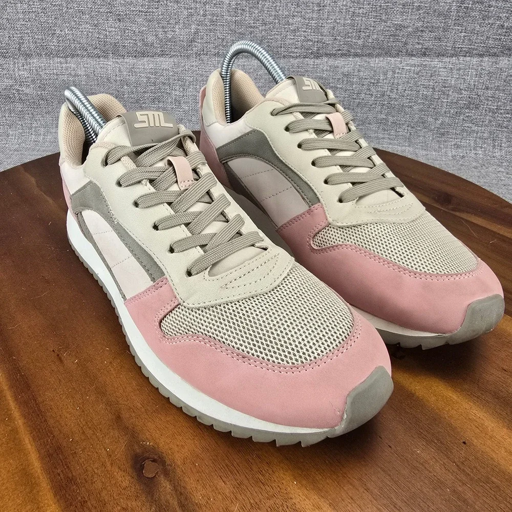 Steve Madden Kinkade Pink Beige Gray Athletic Sneakers Shoes Women's Size 9‎